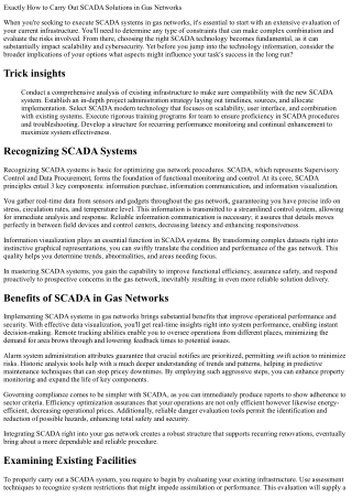 Exactly How to Apply SCADA Solutions in Gas Networks