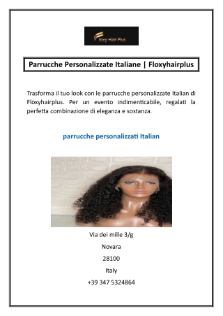 Parrucche Personalizzate Italiane | Floxyhairplus
