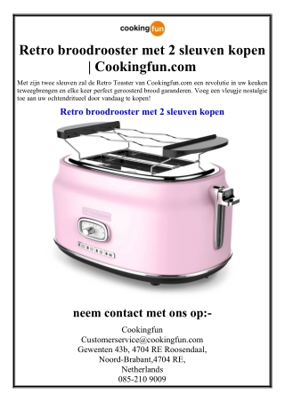 Retro broodrooster met 2 sleuven kopen | Cookingfun.com
