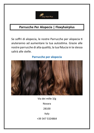Parrucche Per Alopecia | Floxyhairplus