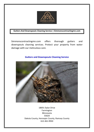 Gutters And Downspouts Cleaning Service  Simmonscontractingmn.com