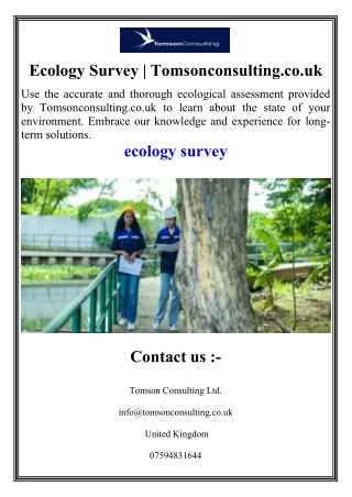 Ecology Survey | Tomsonconsulting.co.uk