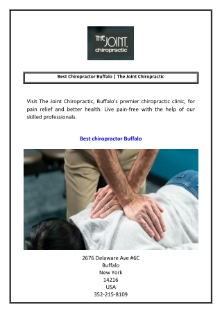 Best Chiropractor Buffalo The Joint Chiropractic