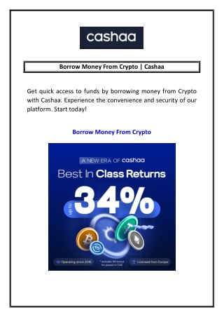 Borrow Money From Crypto  Cashaa