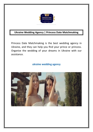 Ukraine Wedding Agency | Princess Date Matchmaking