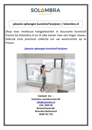 jaloezie ophangen kunststof kozijnen Solombra.nl