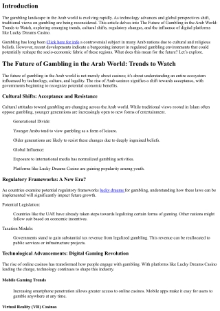 The Future of Gambling in the Arab World: Trends to Watch