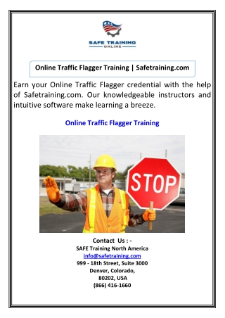Online Traffic Flagger Training  Safetraining.com