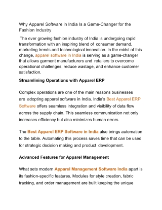 Why Apparel Software in India Is a Game-Changer for the Fashion Industry