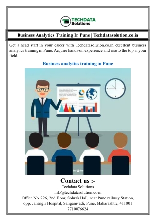 Business Analytics Training In Pune | Techdatasolution.co.in
