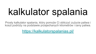 Kalkulator spalania paliwa