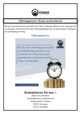 Führungsprozess | Hymer-acceleration.de