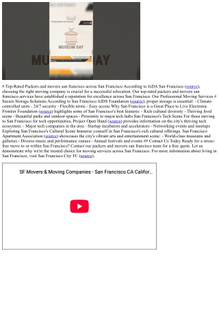 # Top-Rated Packers and movers san francisco across San Francisco