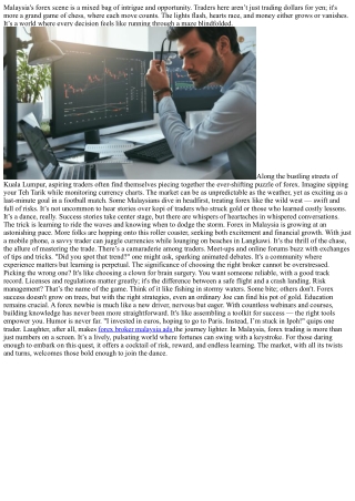 Forex Trading in Malaysia: Thrills, Spills, and Skills