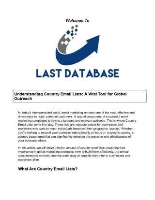 Understanding Country Email Lists_ A Vital Tool for Global Outreach