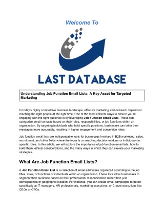 Understanding Job Function Email Lists_ A Key Asset for Targeted Marketing
