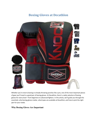 Boxing Gloves Decathlon