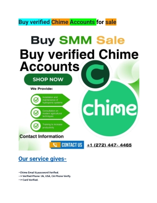 Buy Full Verified Chime Bank Accounts