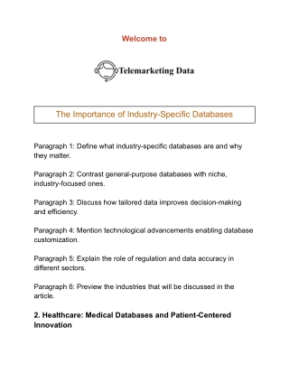 The Importance of Industry-Specific Databases