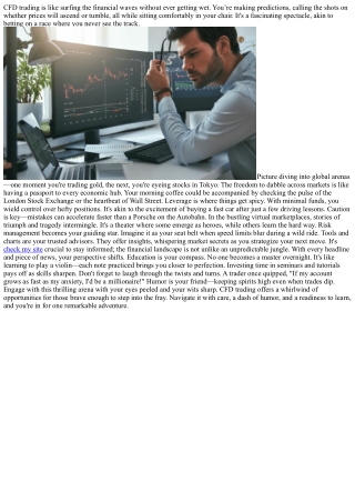 CFD Trading: Dancing on the Market's Edge