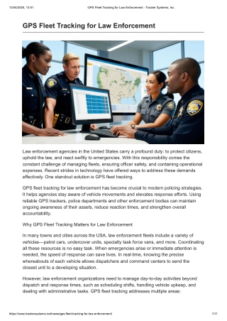 GPS Fleet Tracking for Law Enforcement