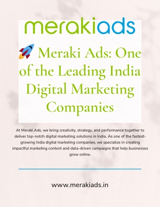 Top Digital Marketing Company in India Expert Marketing Content Services Meraki Ads