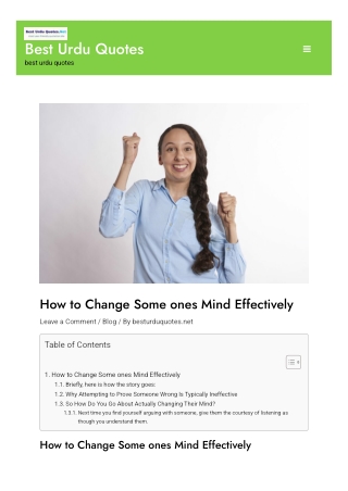 How to Change Some ones Mind Effectively