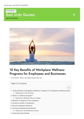 10 Key Benefits of Workplace Wellness