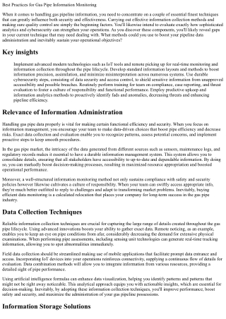 Finest Practices for Gas Pipeline Data Administration