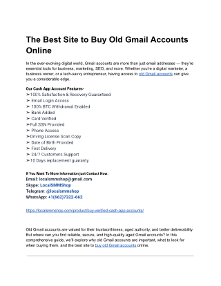 The Best Site Buy Old Gmail Accounts To in Online