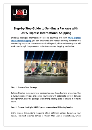 Step-by-Step Guide to Sending a Package with USPS Express International Shipping