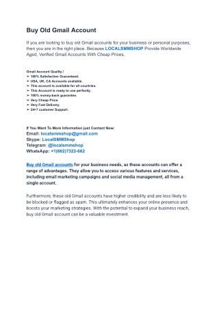 World Best Site To Buy Old Gmail Accounts In 2024