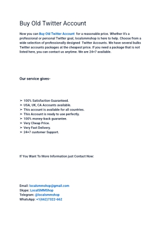 World Best Site To Buy Old Twitter Account In 2024