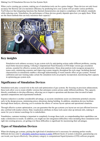 Utilizing Simulation Devices for Gas System Style