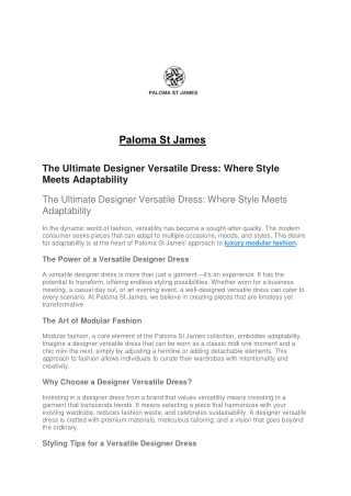 modular fashion- Paloma St James