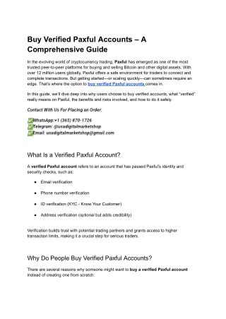Buy Verified Paxful Accounts – A Comprehensive Guide
