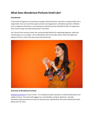 What Does Wonderlust Perfume Smell Like