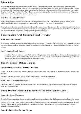 Lucky Dreams’ Most Unique Features You Didn’t Know About!