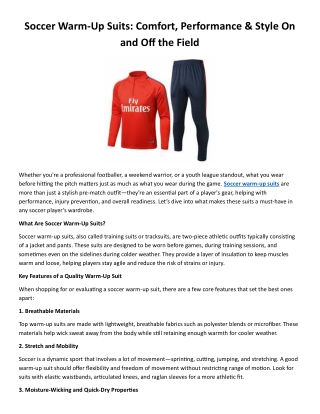 soccer warm up suits