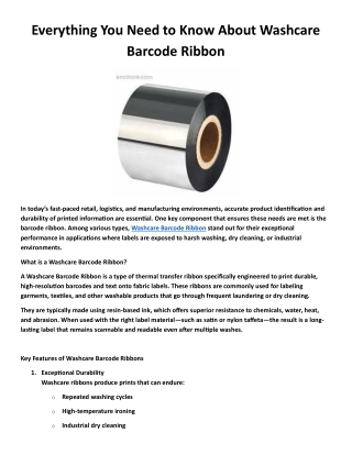 Everything You Need to Know About Washcare Barcode Ribbon