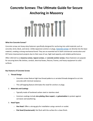 Concrete Screws