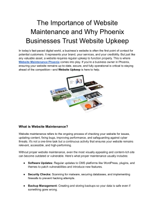 The Importance of Website Maintenance and Why Phoenix Businesses Trust Website Upkeep (1)