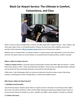 Black Car Airport Service