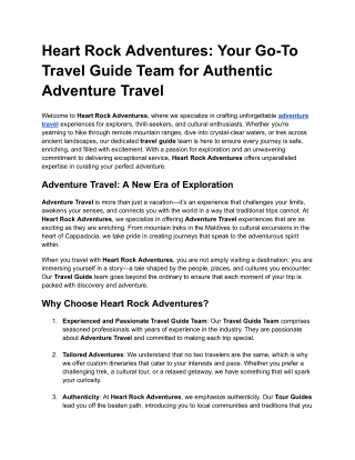 Heart Rock Adventures_ Your Go-To Travel Guide Team for Authentic Adventure Travel