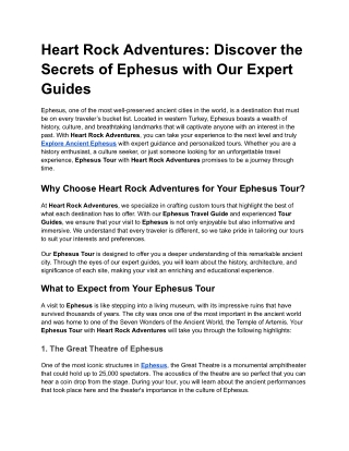 Heart Rock Adventures_ Discover the Secrets of Ephesus with Our Expert Guides