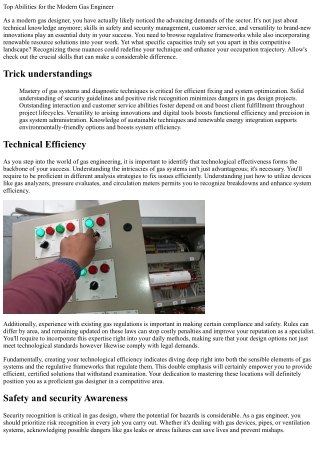 Top Abilities for the Modern Gas Designer
