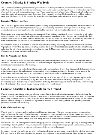 The Commonest Errors In Cleansing Tools For Garden Sheds Round Okc And How To Av