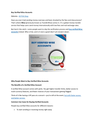 Buy Verified Wise Accounts