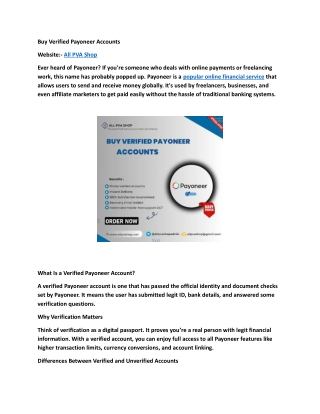 Buy Verified Payoneer Accounts