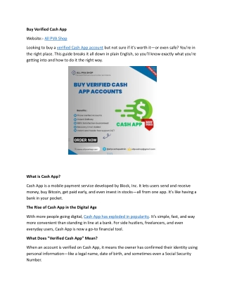 Buy Verified Cash App